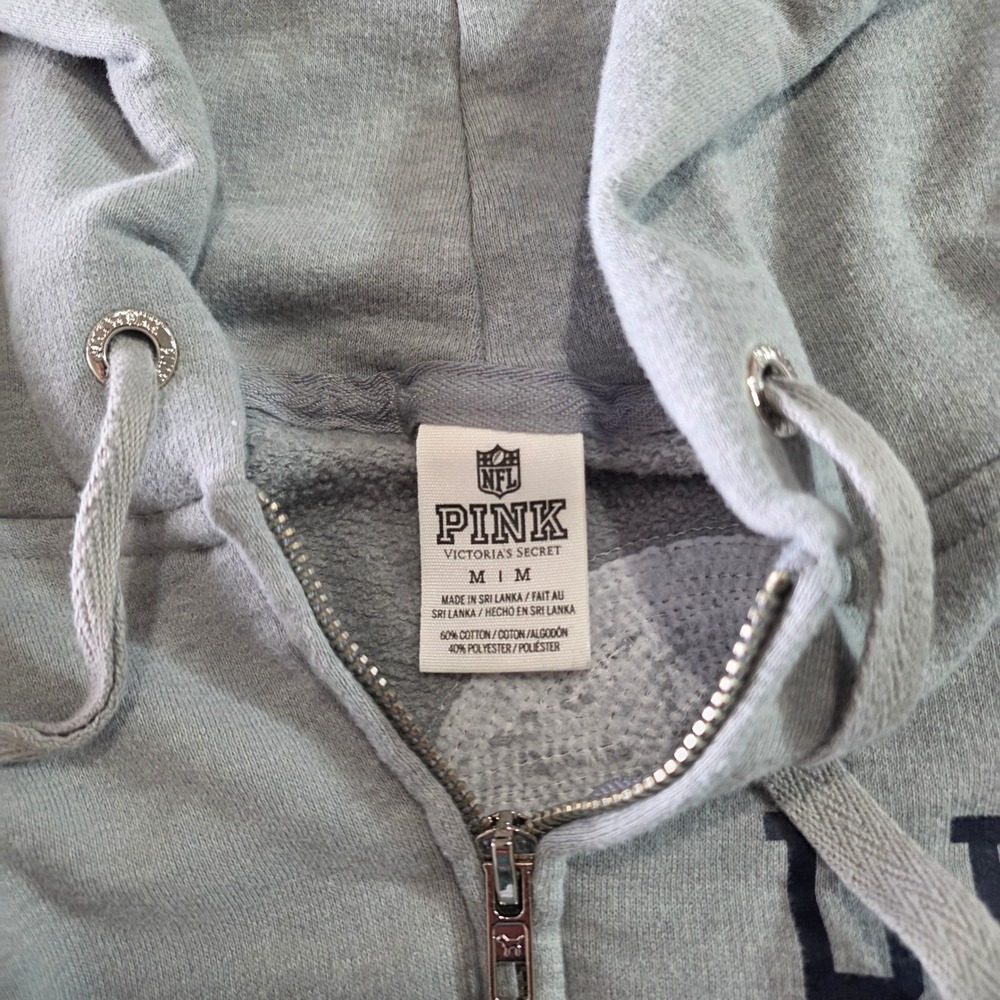 Victoria's Secret PINK NFL Dallas Cowboys Gray Full Zip Hoodie Sweatshirt Medium - Picture 12 of 13